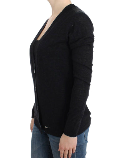 Costume National Gray wool alpaca cardigan