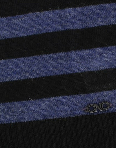 Costume National Black striped V-neck sweater