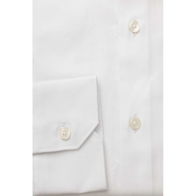 Bagutta White Cotton Men's Classic Shirt