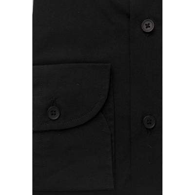 Bagutta Black Cotton Men's Slim Shirt