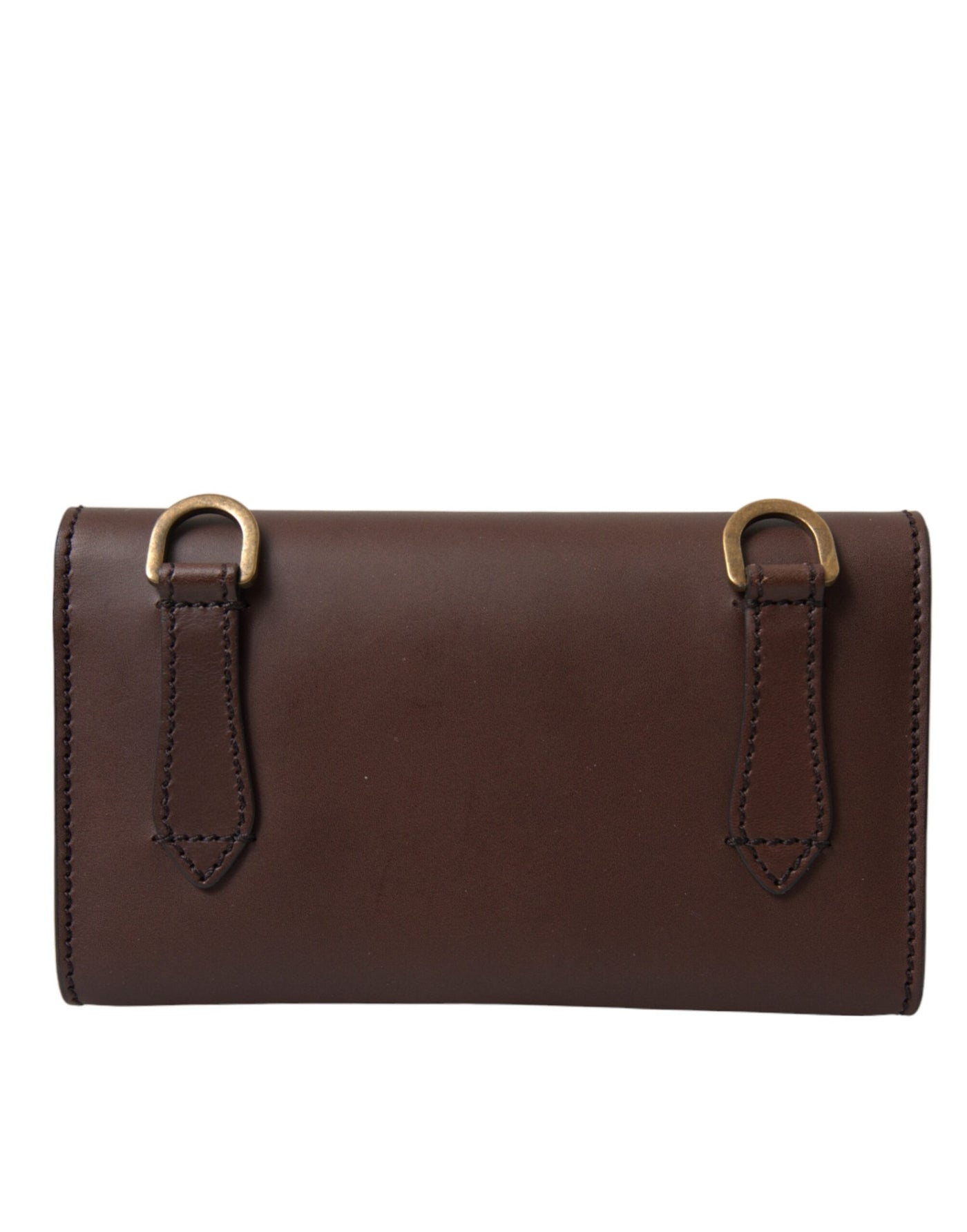 Dolce & Gabbana Brown Leather Logo Embossed Men Mini Shoulder Bag