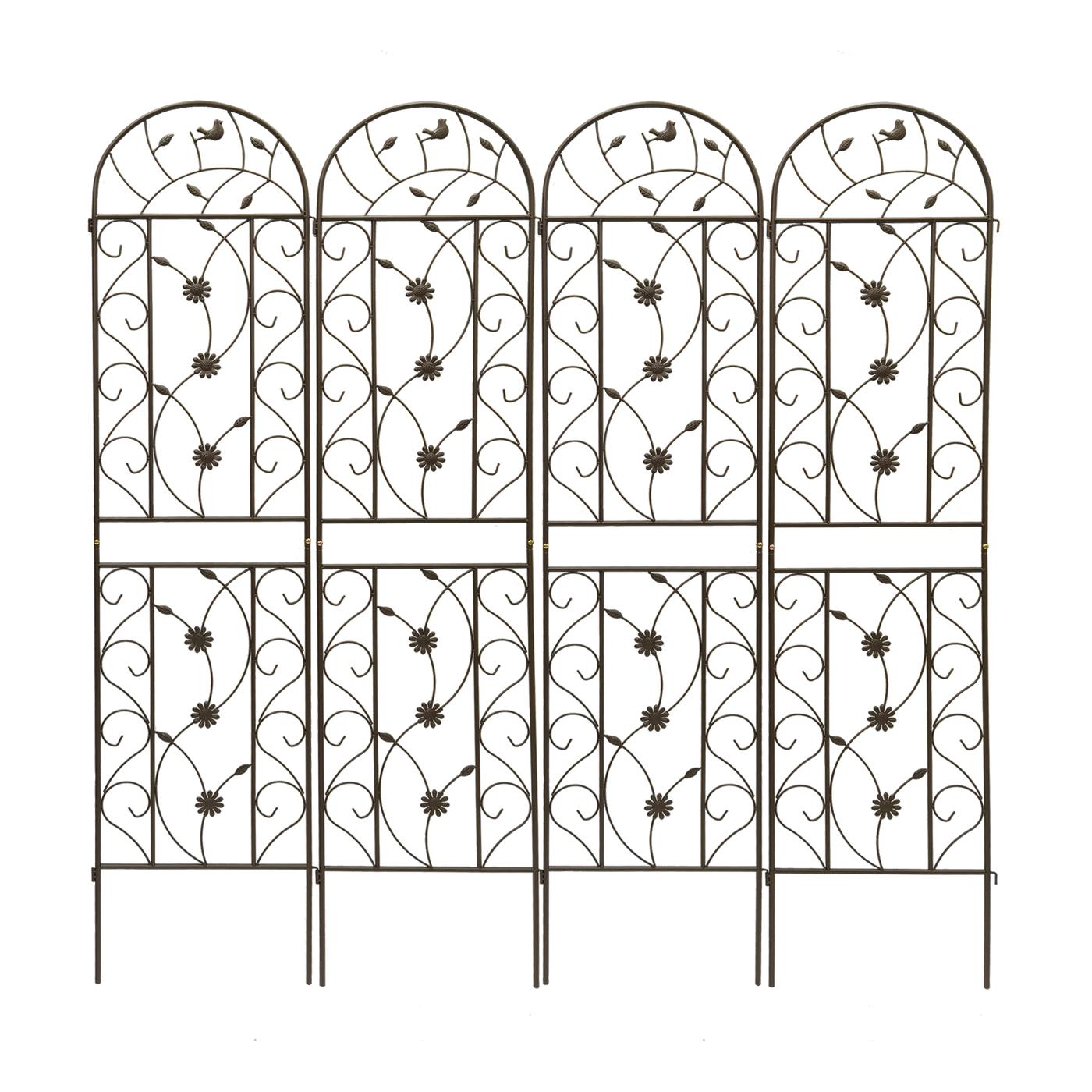 2 Pack Metal Garden Trellis 86.7' x 19.7' Rustproof Trellis for Climbing Plants Outdoor Flower Support Brown