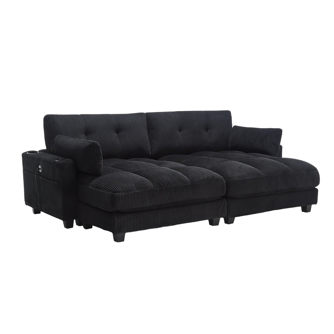 UNITED WE WIN Sleeper Sofa Couch Bed,Oversized Chaise Lounge Chair Cozy Cloud Couch