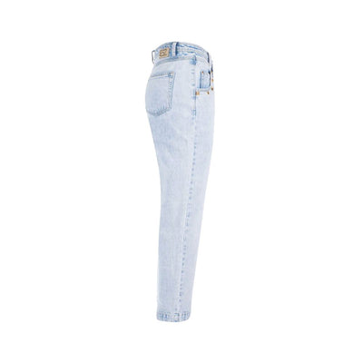 Yes Zee Blue Cotton Women High-Waisted Jean