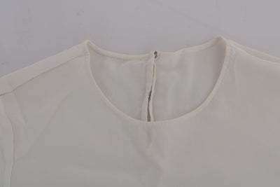 Dolce & Gabbana White Silk ITALIA IS LOVE Blouse T-shirt