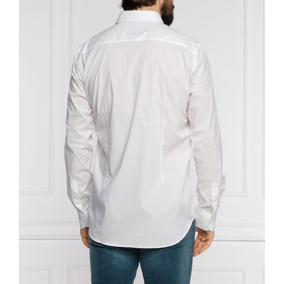 Aeronautica Militare "White Cotton Men's Shirt with Slim Fit Design"