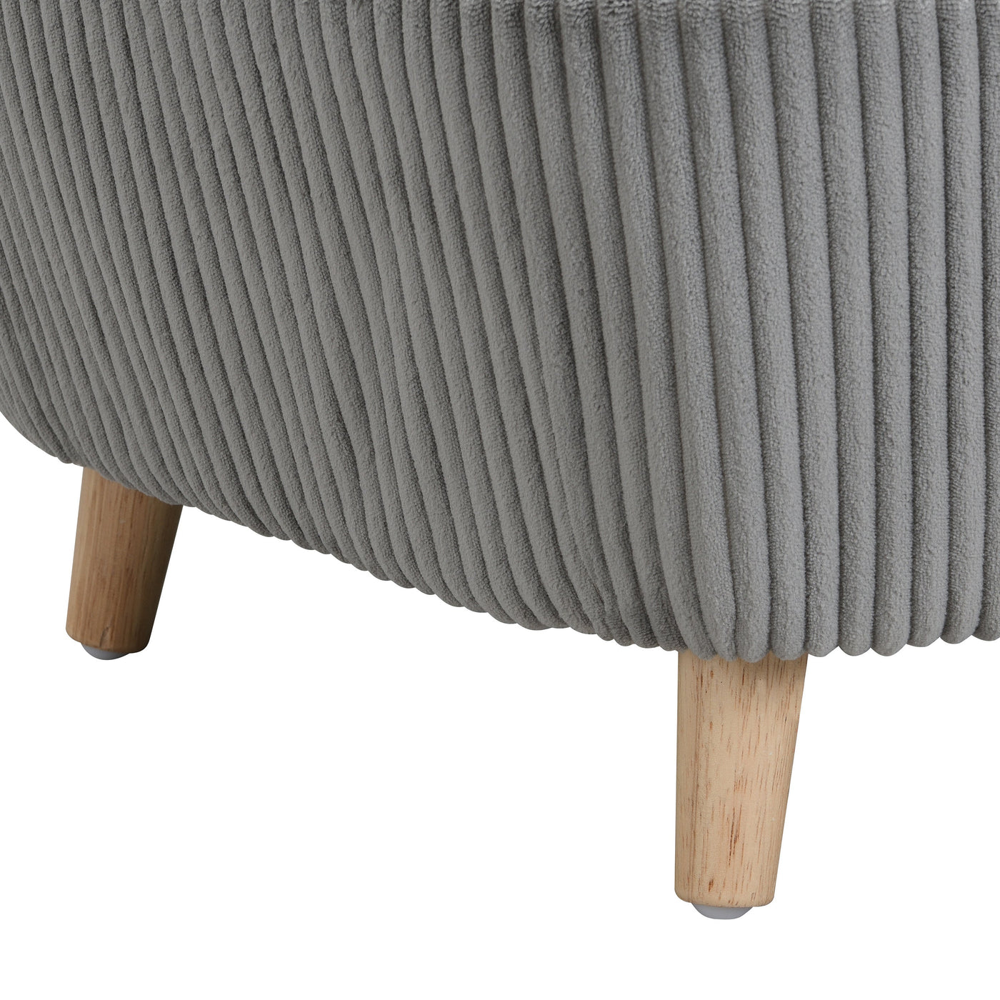 Elevated Dog Bed Frame for Small Dog, Corduroy Pet Couch Bed with Rubber Wood Legs and Supportive Foam, Gray, Easy Assembly