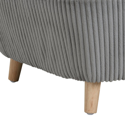 Elevated Dog Bed Frame for Small Dog, Corduroy Pet Couch Bed with Rubber Wood Legs and Supportive Foam, Gray, Easy Assembly