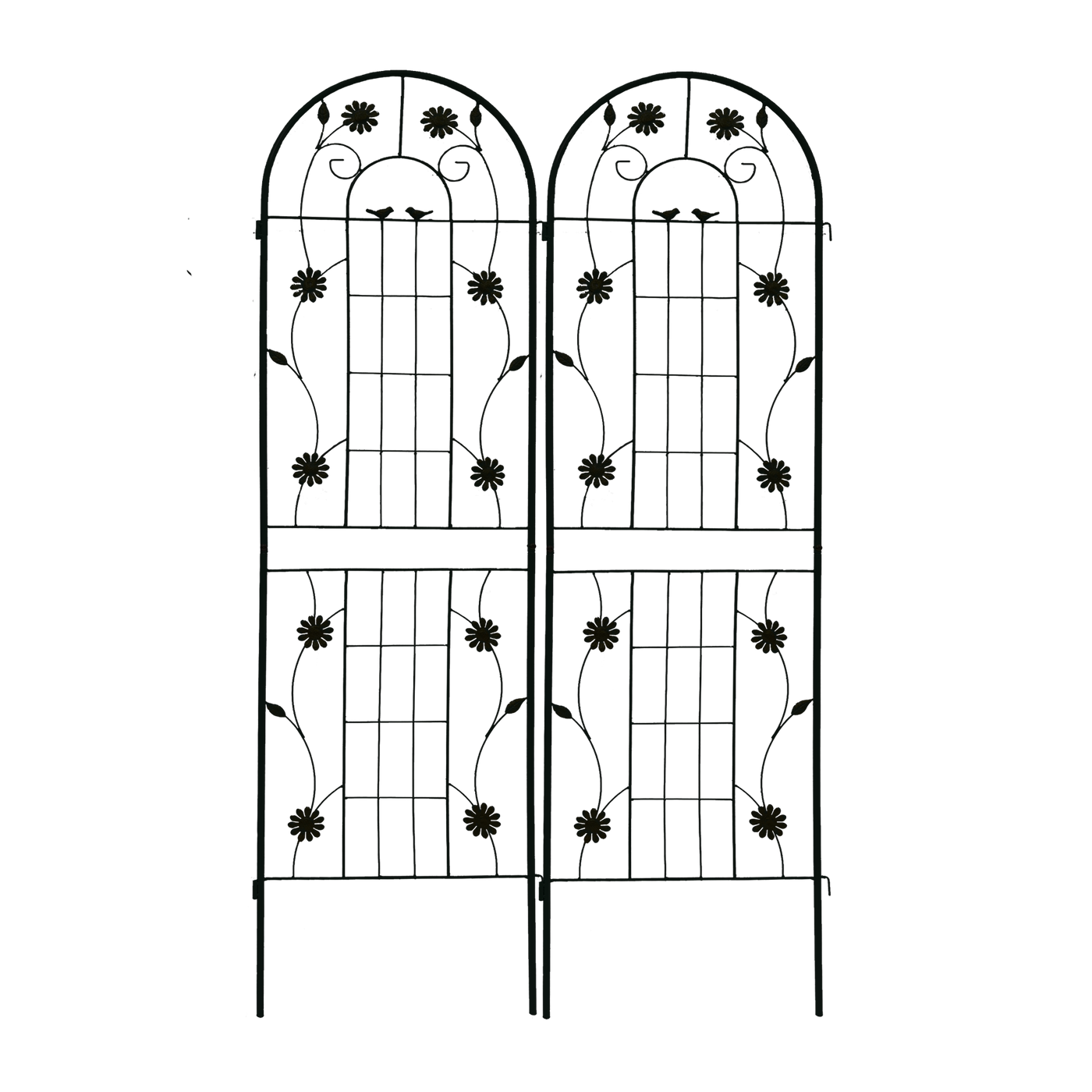 2 Pack Metal Garden Trellis 71' x 19.7' Rustproof Trellis for Climbing Plants Outdoor Flower Support Black