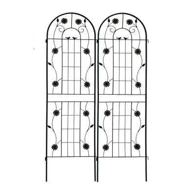 2 Pack Metal Garden Trellis 71' x 19.7' Rustproof Trellis for Climbing Plants Outdoor Flower Support Black