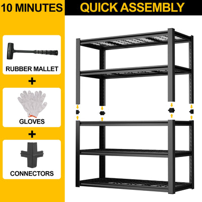 59 Inches Metal Garage Storage Rack, Heavy-Duty Steel Moisture-Proof And Waterproof 5-Layer Adjustable Storage Shelving Unit.Designed For Warehouse Storage (food Pantries, Industrial Use)