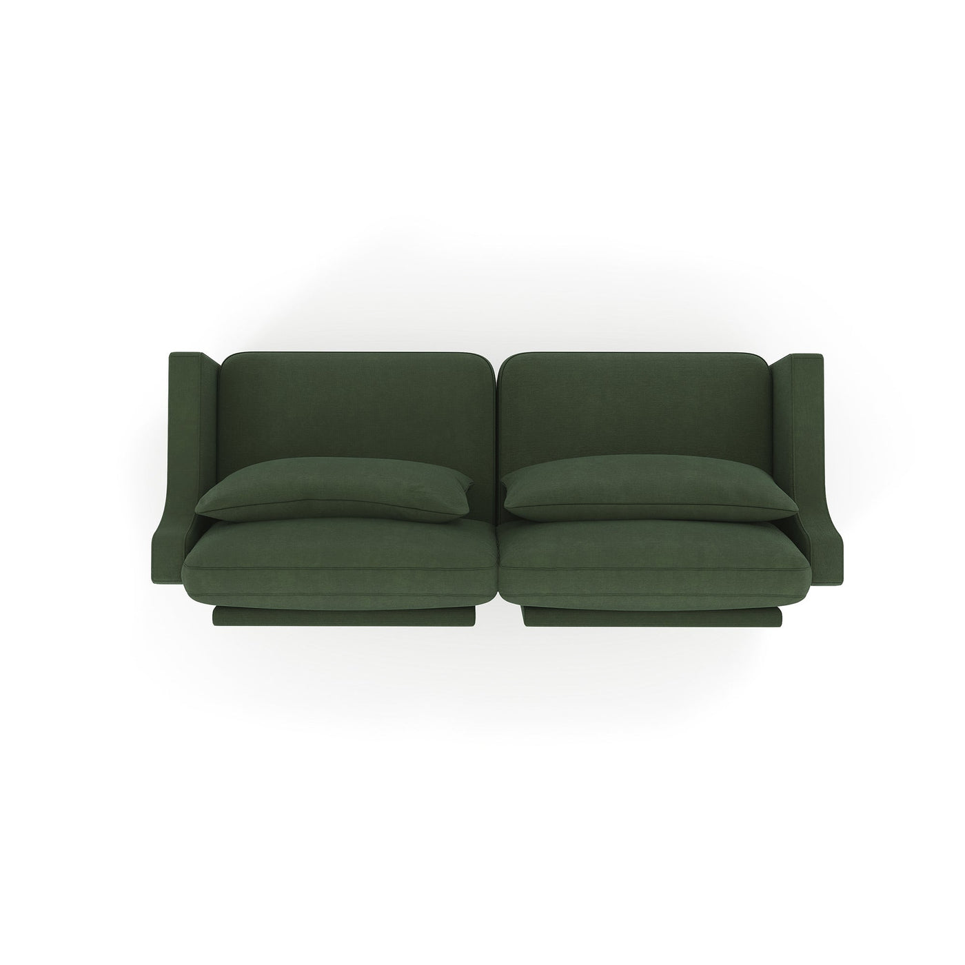 Elegant Two-Seater Chenille Fabric Sofa with Lumbar Pillows, Ergonomic Design, Green