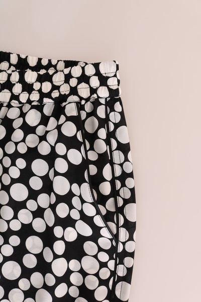 Dolce & Gabbana Black White Polka Dottes Silk Pants