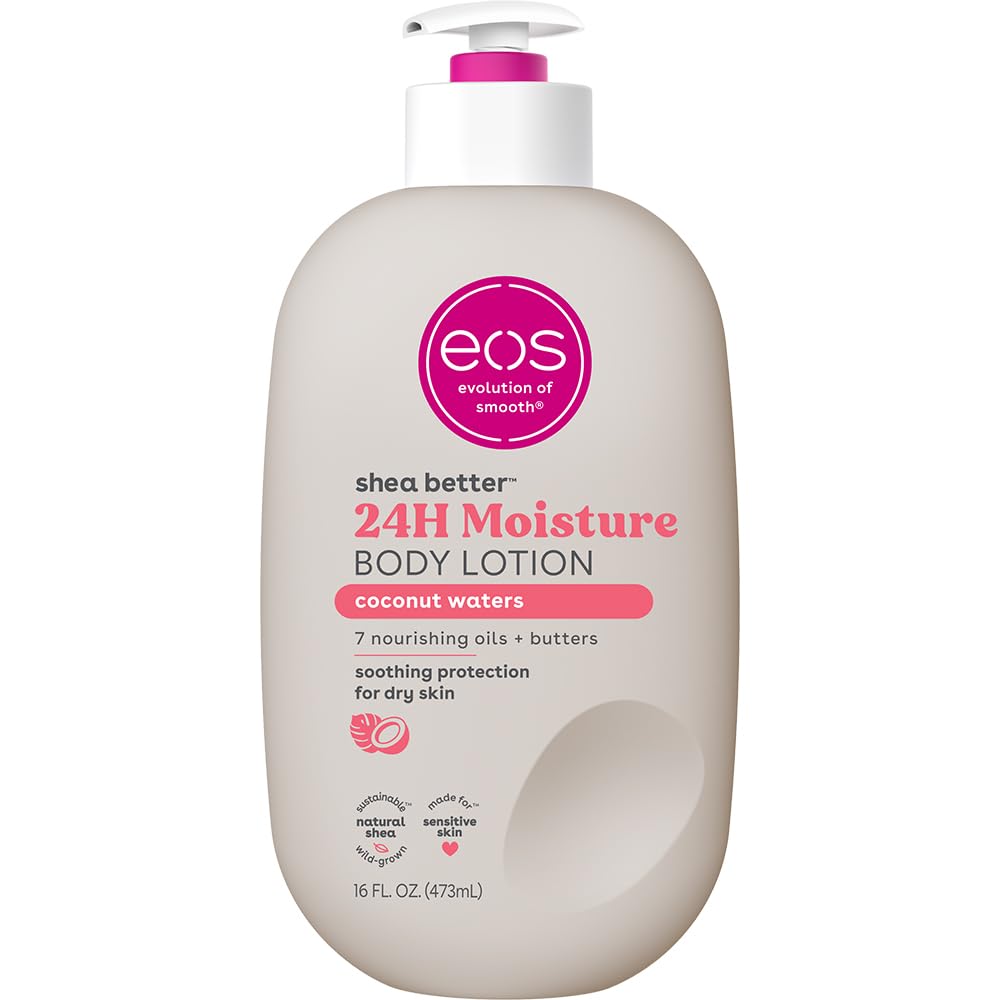 eos Shea Better Body Lotion- Crème de Pistachio, 24-Hour Moisture Skin Care, Lightweight & Non-Greasy, Made with Natural Shea, Vegan, 16 fl oz