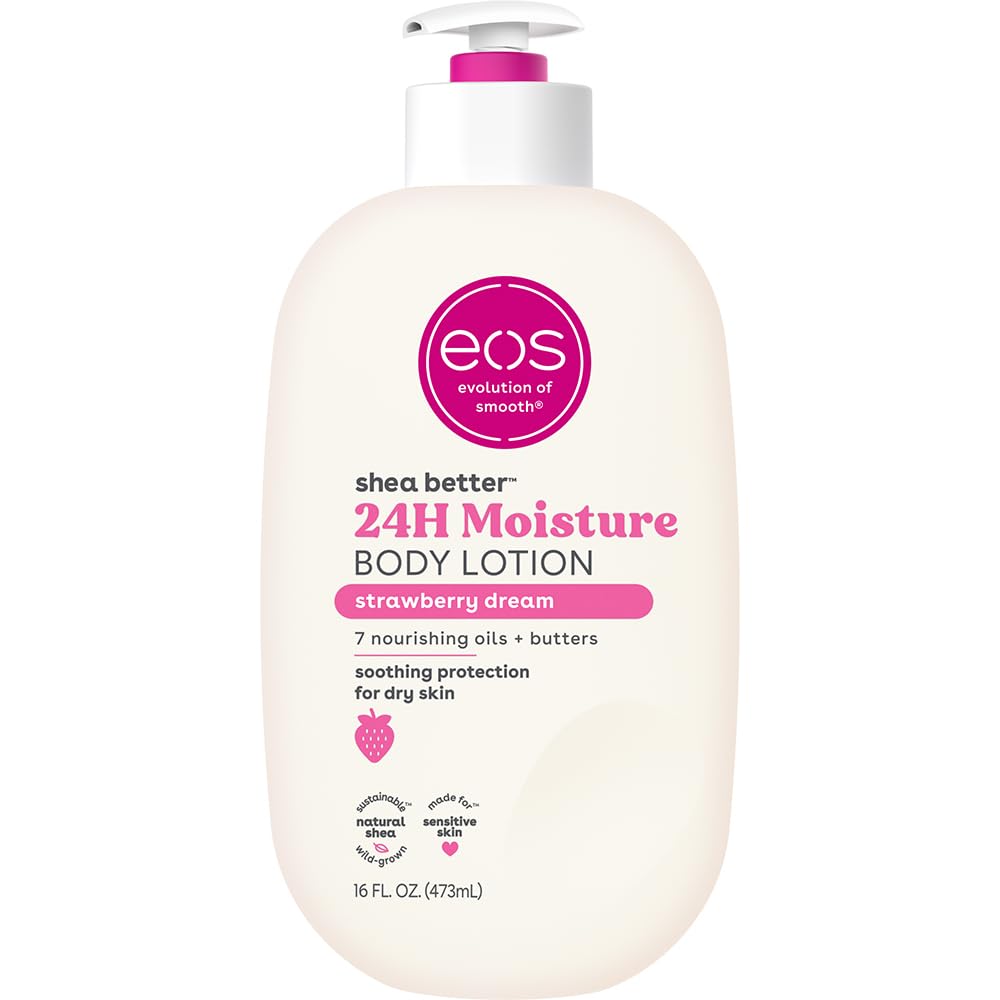 eos Shea Better Body Lotion- Crème de Pistachio, 24-Hour Moisture Skin Care, Lightweight & Non-Greasy, Made with Natural Shea, Vegan, 16 fl oz