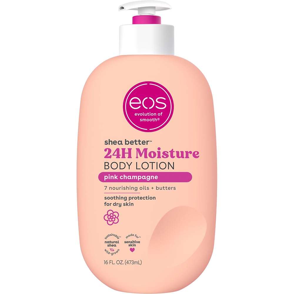 eos Shea Better Body Lotion- Crème de Pistachio, 24-Hour Moisture Skin Care, Lightweight & Non-Greasy, Made with Natural Shea, Vegan, 16 fl oz