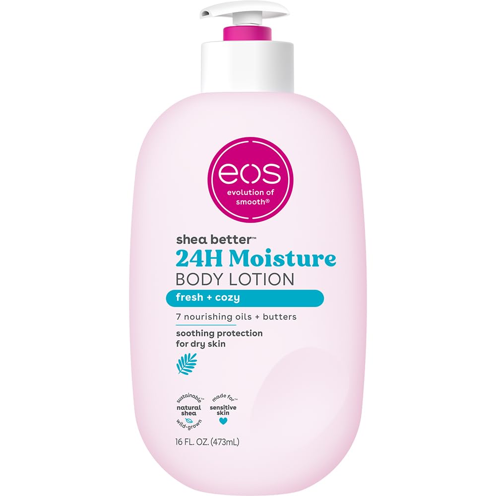 eos Shea Better Body Lotion- Crème de Pistachio, 24-Hour Moisture Skin Care, Lightweight & Non-Greasy, Made with Natural Shea, Vegan, 16 fl oz