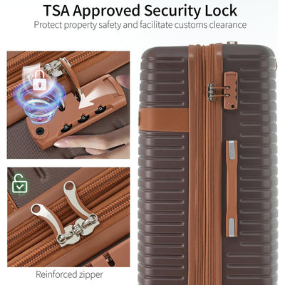4 Piece Luggage Set Suitcase Set, ABS Hard Shell Lightweight Expandable Travel Luggage with 4 Packing Cubes, TSA Lock, Spinner Wheels for Men Women(16/20/24/28)