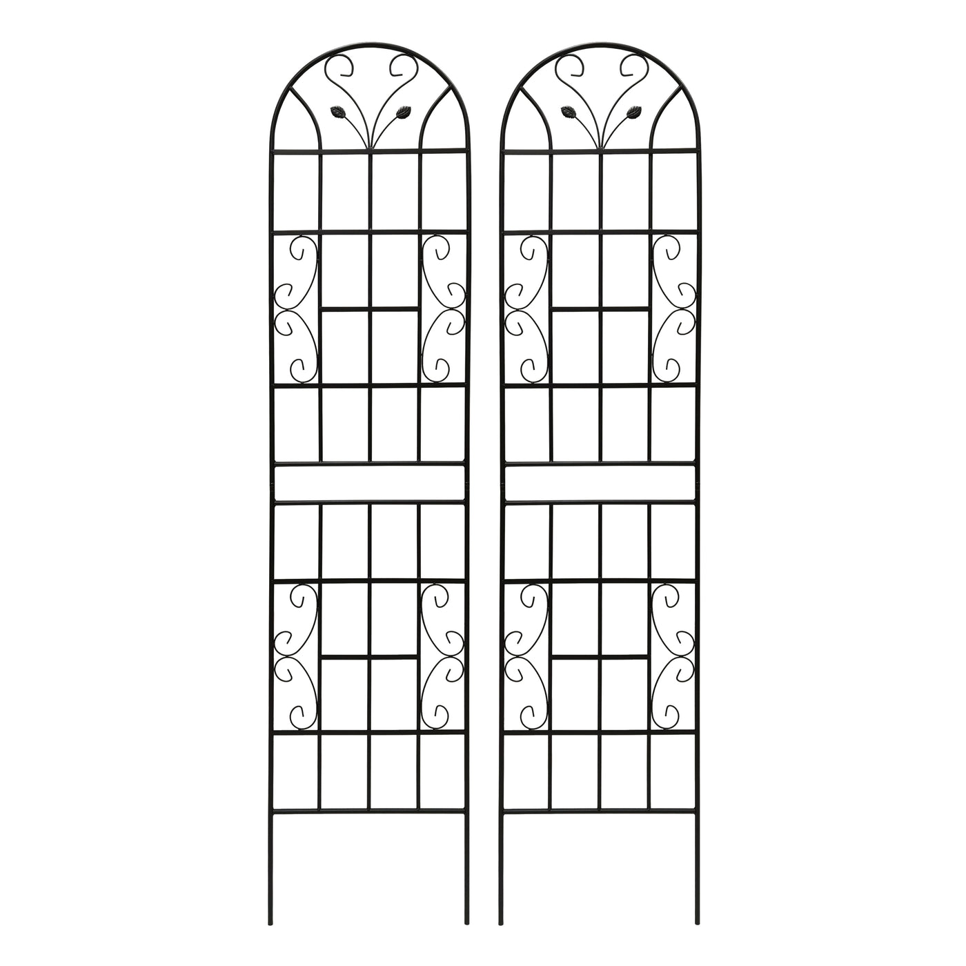 2 Pack Metal Garden Trellis 86.7' x 19.7' Rustproof Trellis for Climbing Plants Outdoor Flower Support Black