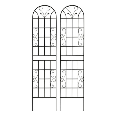 2 Pack Metal Garden Trellis 86.7' x 19.7' Rustproof Trellis for Climbing Plants Outdoor Flower Support Black