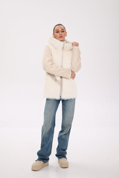 ⇆ Reversible Hooded Wool Blend Jacket