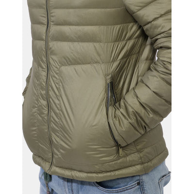 Yes Zee Green Nylon Men Jacket with Concealable Hood