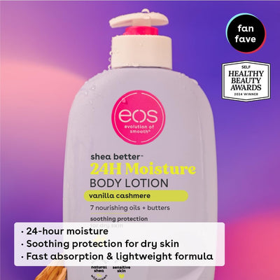 eos Shea Better Body Lotion- Crème de Pistachio, 24-Hour Moisture Skin Care, Lightweight & Non-Greasy, Made with Natural Shea, Vegan, 16 fl oz