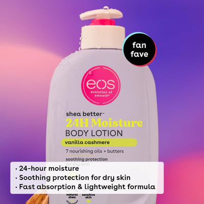 eos Shea Better Body Lotion- Crème de Pistachio, 24-Hour Moisture Skin Care, Lightweight & Non-Greasy, Made with Natural Shea, Vegan, 16 fl oz