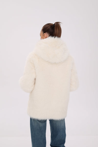 ⇆ Reversible Hooded Wool Blend Jacket