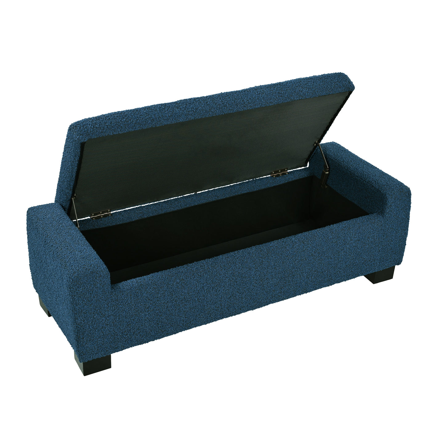 50' Ottoman Bench in Textured Fabric, Rectangular Design with Hinged Lid for Seating, Footrest, and Hidden Storage, Perfect for Living Room, Bedroom, or Entryway