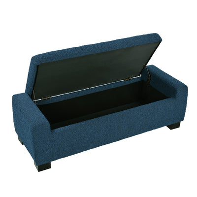 50' Ottoman Bench in Textured Fabric, Rectangular Design with Hinged Lid for Seating, Footrest, and Hidden Storage, Perfect for Living Room, Bedroom, or Entryway