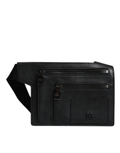 Dolce & Gabbana Black Calfskin Leather Messenger Crossbody Bag