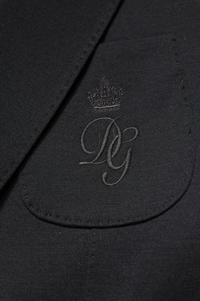 Dolce & Gabbana Black Wool Slim Fit Coat Blazer Jacket Suit