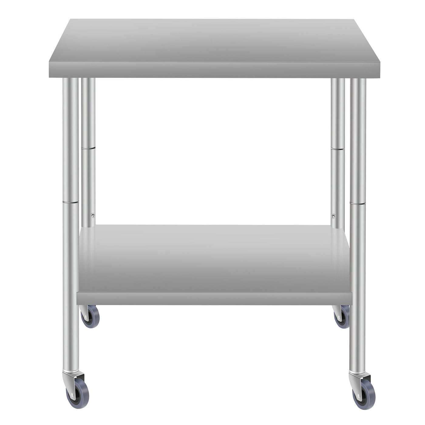 30''*24'' Commercial Work Table for Restaurant and Home Stainless Steel Kitchen Prep Table with Under Shelf and wheels