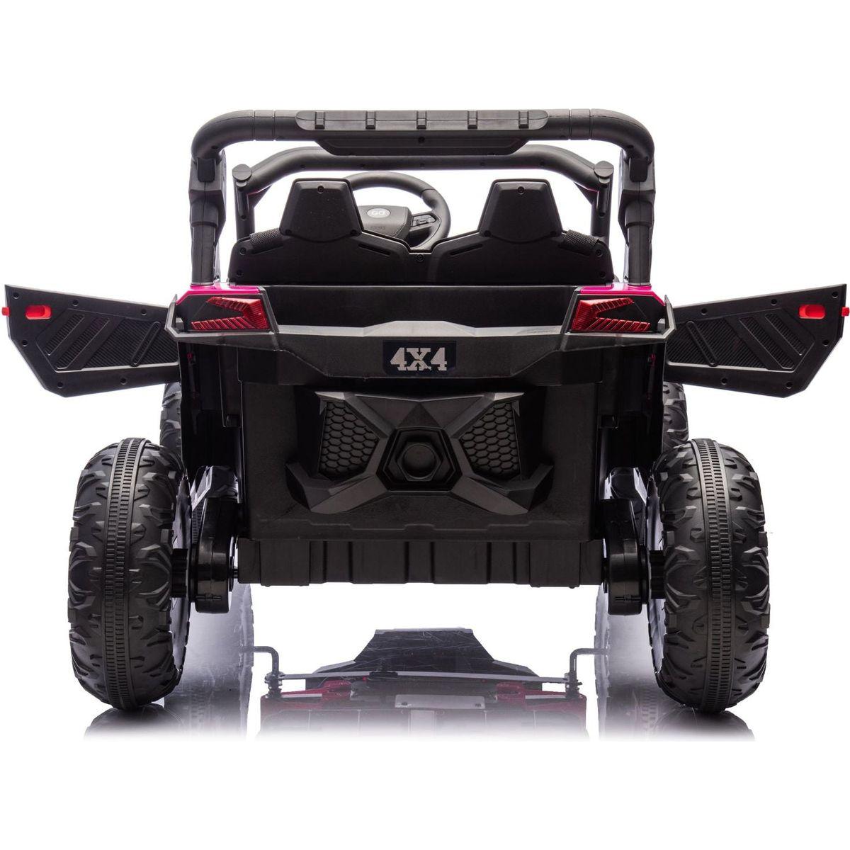 24V Two-Seater Kids Ride On UTV W/Parents Remote Control,Four-Wheel Suspension,Slow Start,Large wheel design,Anti-collision bar,Storage space,Music,USB,Bluetooth,Volume control,LED lights for Kids 3+.