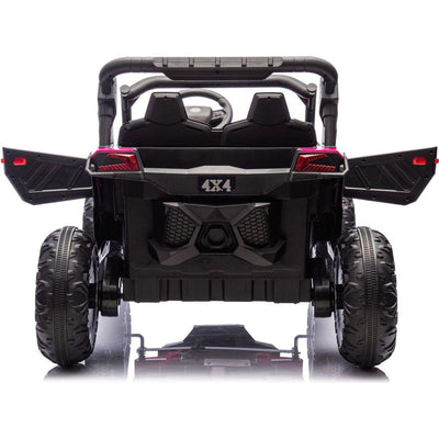 24V Two-Seater Kids Ride On UTV W/Parents Remote Control,Four-Wheel Suspension,Slow Start,Large wheel design,Anti-collision bar,Storage space,Music,USB,Bluetooth,Volume control,LED lights for Kids 3+.