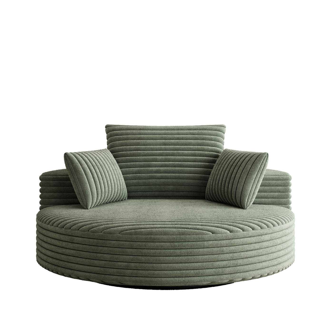 55''L Corduroy Chenille Foam Single Swivel Chair, Fluffy Modern Sleeper, 360 Degree Swivel Chair for Living Room, Bedroom, Lounge and Projection Room