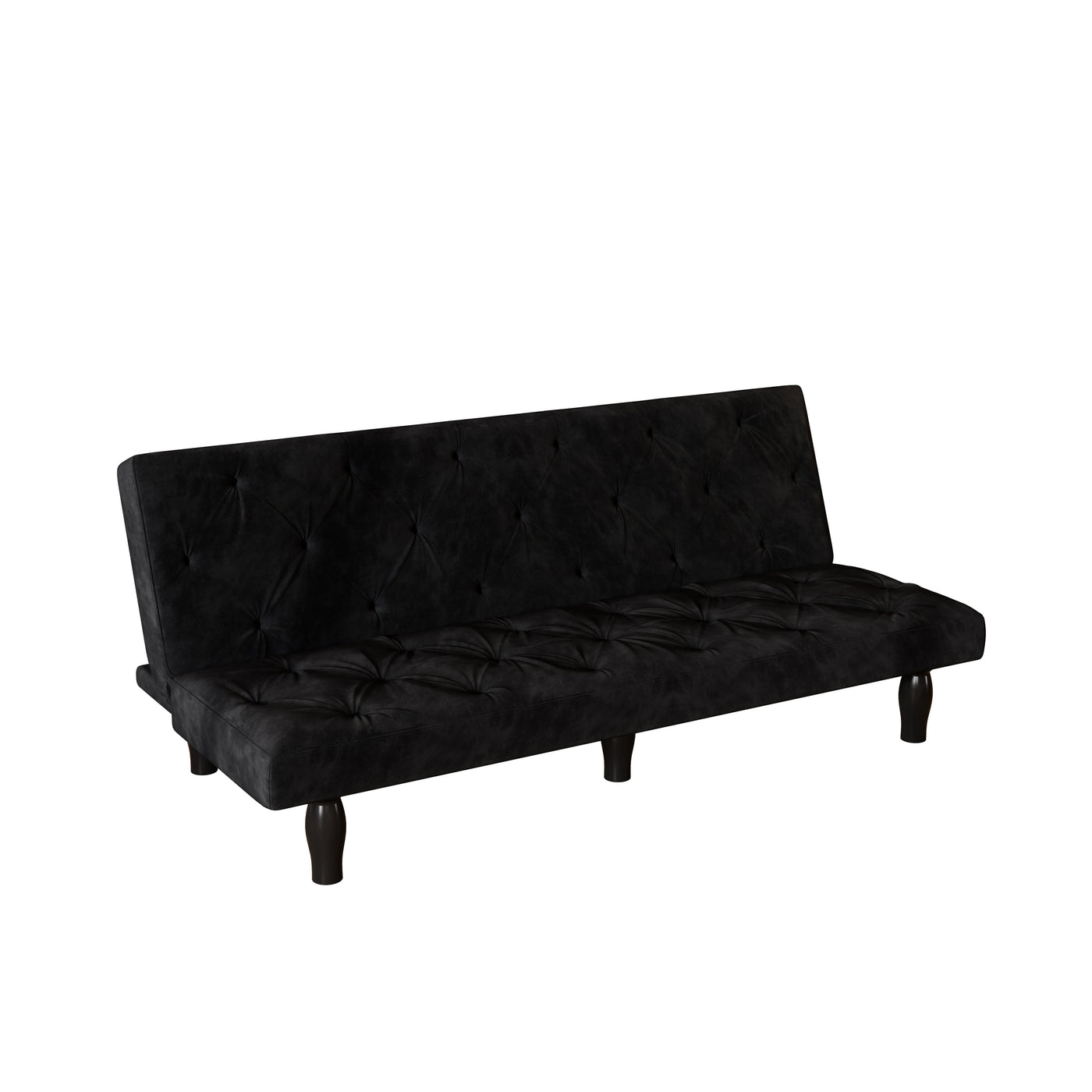 Sofa-to-Bed Evolution: 66' Black Velvet Sofa Bed Transforms Seamlessly, Ideal for Family Living Rooms, Apartments, and Bedrooms