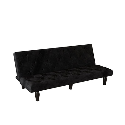 Sofa-to-Bed Evolution: 66' Black Velvet Sofa Bed Transforms Seamlessly, Ideal for Family Living Rooms, Apartments, and Bedrooms