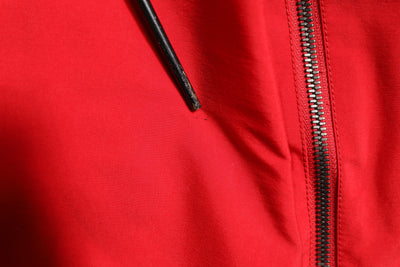 Dolce & Gabbana Red White Nylon Full Zip Windbreaker Jacket
