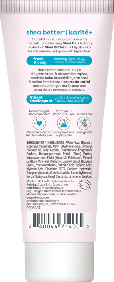 eos Shea Better Body Lotion- Crème de Pistachio, 24-Hour Moisture Skin Care, Lightweight & Non-Greasy, Made with Natural Shea, Vegan, 16 fl oz