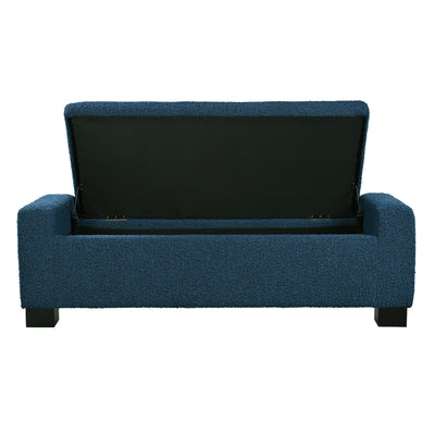 50' Ottoman Bench in Textured Fabric, Rectangular Design with Hinged Lid for Seating, Footrest, and Hidden Storage, Perfect for Living Room, Bedroom, or Entryway