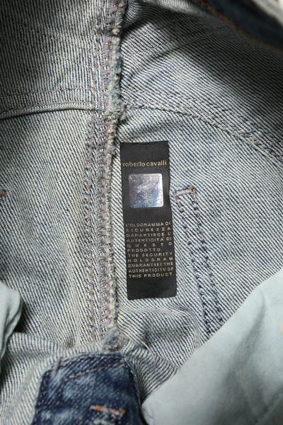 Just Cavalli Blue Washed Straight Fit Men Denim Jeans