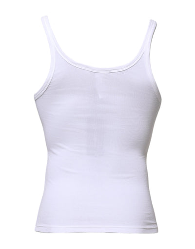 Dolce & Gabbana White Sleeveless Round Neck Men Tank T-shirt