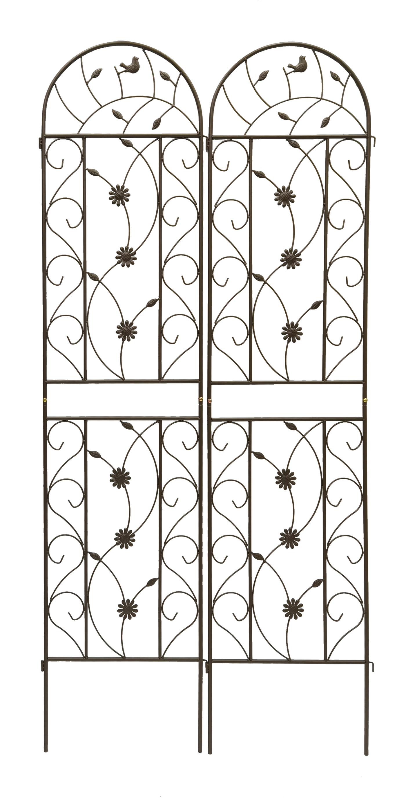 4 Pack Metal Garden Trellis 86.7' x 19.7' Rustproof Trellis for Climbing Plants Outdoor Flower Support Brown