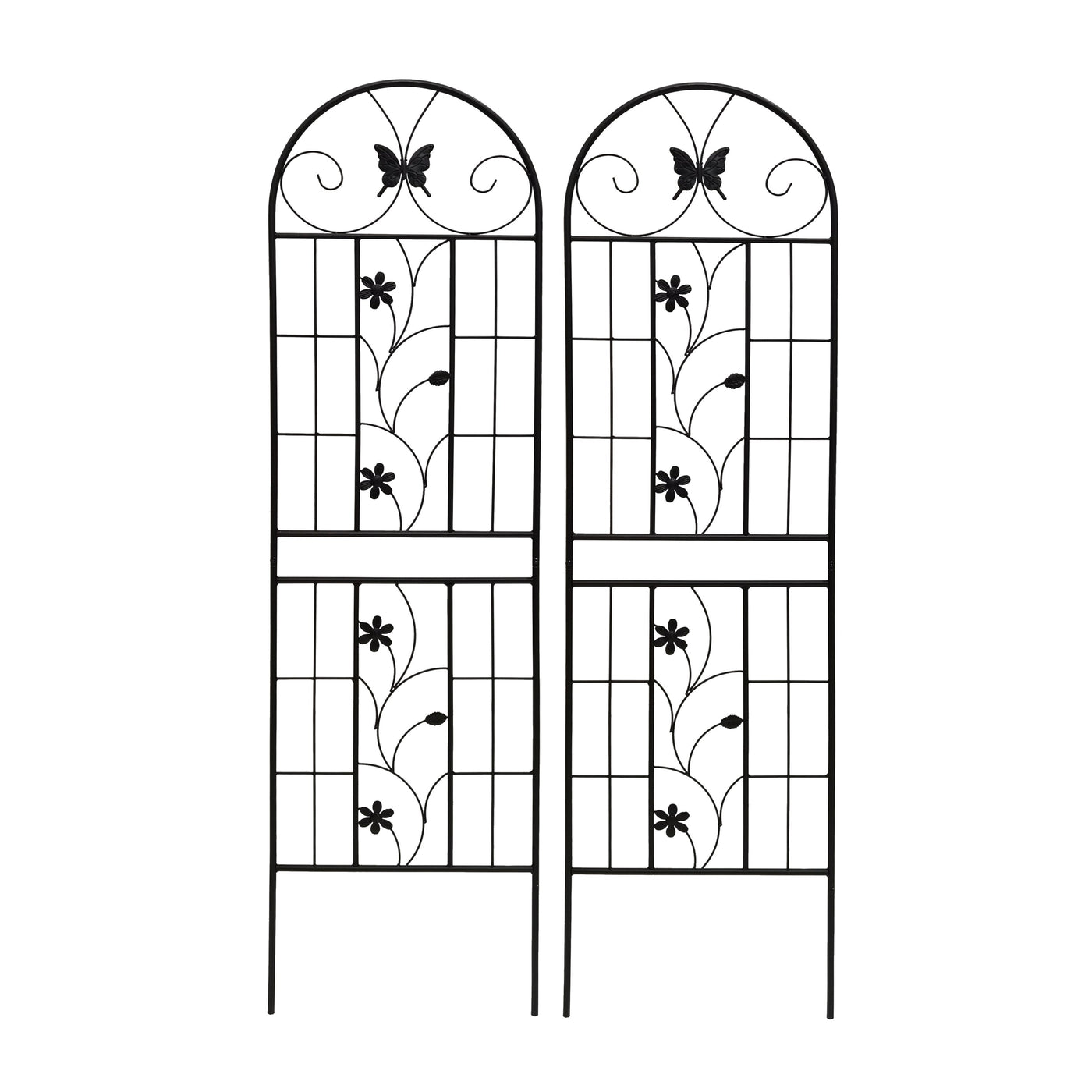 2 Pack Metal Garden Trellis 71' x 19.7' Rustproof Trellis for Climbing Plants Outdoor Flower Support Black