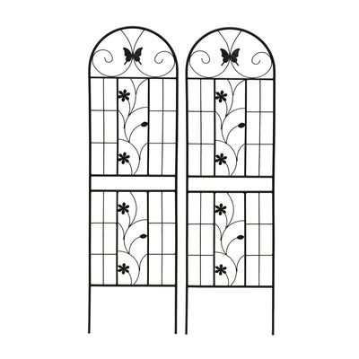 2 Pack Metal Garden Trellis 71' x 19.7' Rustproof Trellis for Climbing Plants Outdoor Flower Support Black