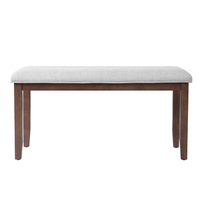 6-Piece Extendable Dining Table Set, 60–78 in. Wood Table with Removable Leaf, 4 Upholstered Chairs and Bench, Cherry Finish