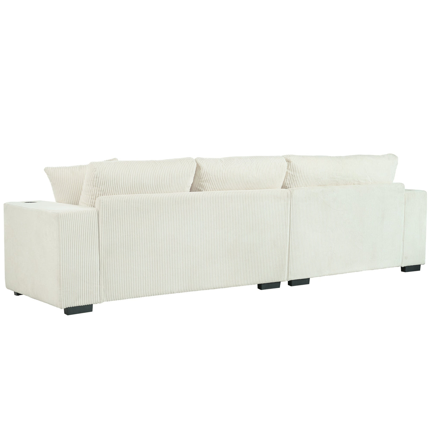 Mirod Large Sectional Sofa with Thick Cushions, and Built-in Cup Holders & Charging Ports