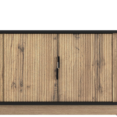 Natural Wood Grain Four-Door MDF TV Cabinet, An Ideal Choice for TV And Item Storage in Modern Homes, A Perfect Blend of Nordic And Modern Minimalist Styles, With Dimensions of 55*15.7*18.9 inches